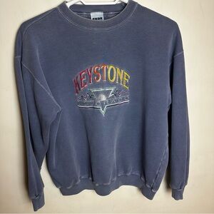 Vintage Embroided Sweatshirt Women's Size XXL Keystone Colorado Distressed